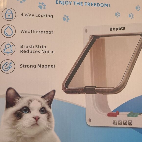 Magnetic Cat Flap Door - Large White - Picture 3 of 8